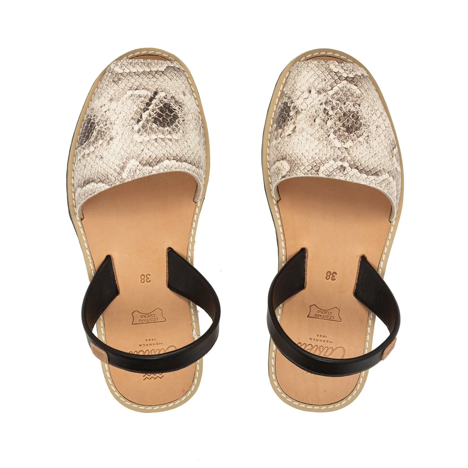 Classic Animal Print Menorcan Sandal For Women - Madona Kutude 1056