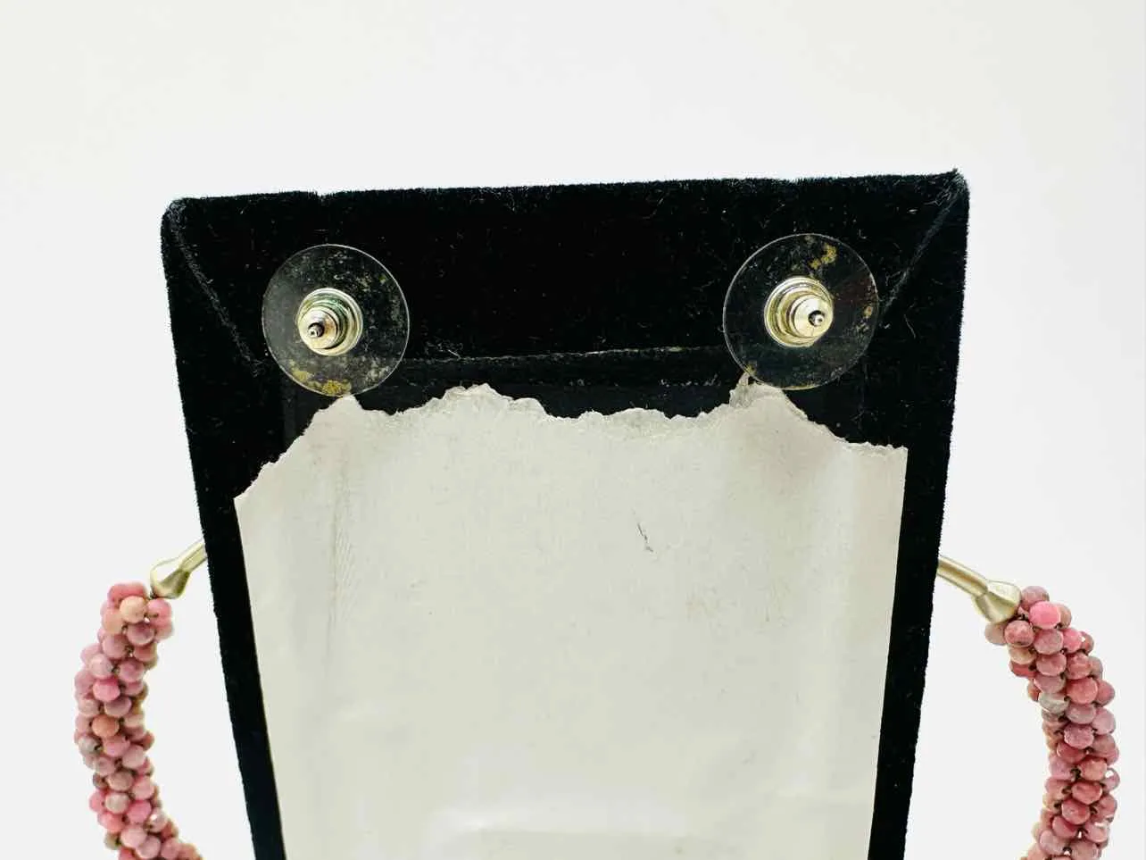 Kendra Scott Silver/Pink Circle Beaded Jewelry Earrings